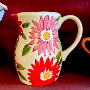 Ceramic Floral Pitcher